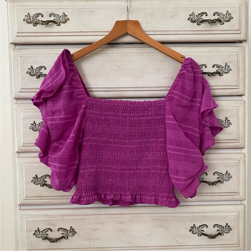 Vici Purple Smocked Top